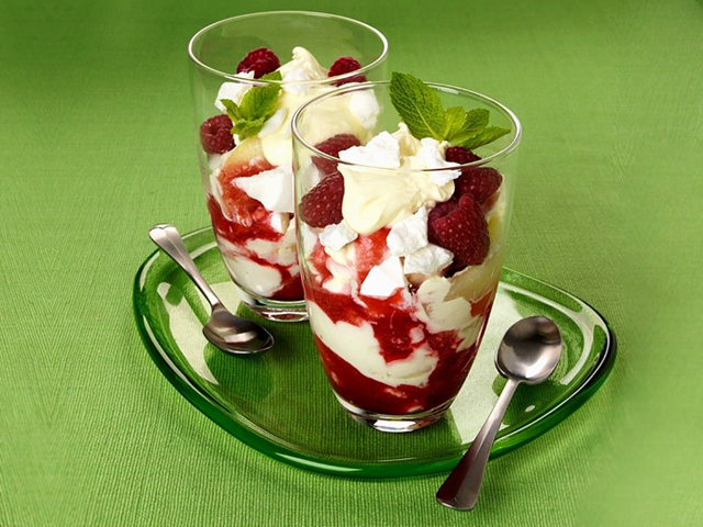 Recette verrine de framboise et pomme