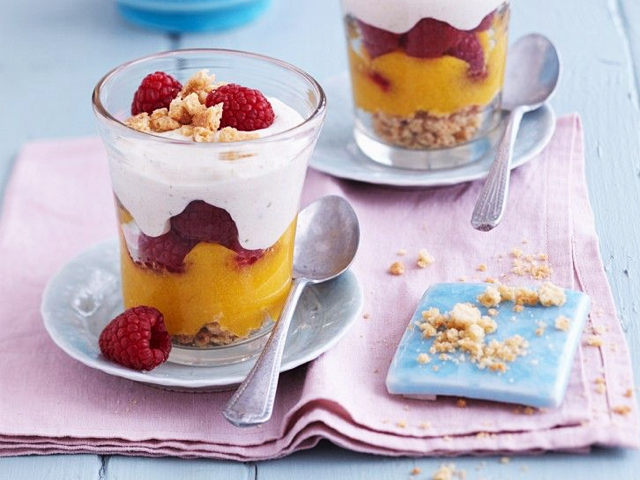 Recette verrine framboise mangue